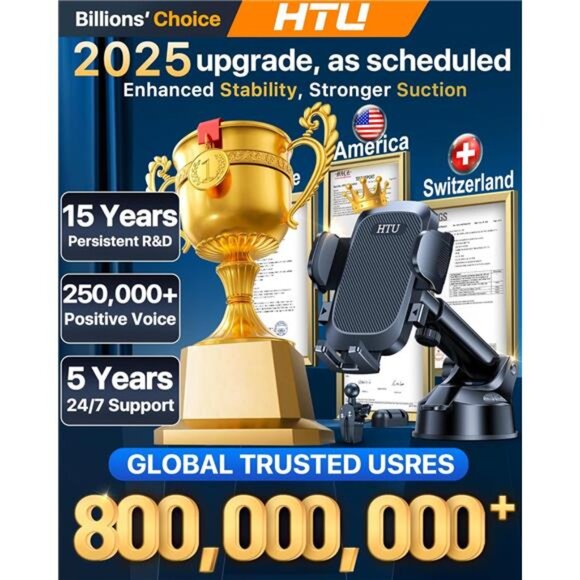 2025 Upgraded Car Phone Holder 【Safety Certs & No Smell】 Cell Phone Holder - Picture 2 of 7